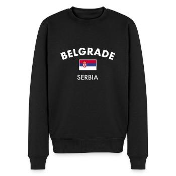 Belgrade Serbie Drapeau serbe Fier Serbe - Pull Premium bio Homme - noir - Devant - Nico (187cm)
