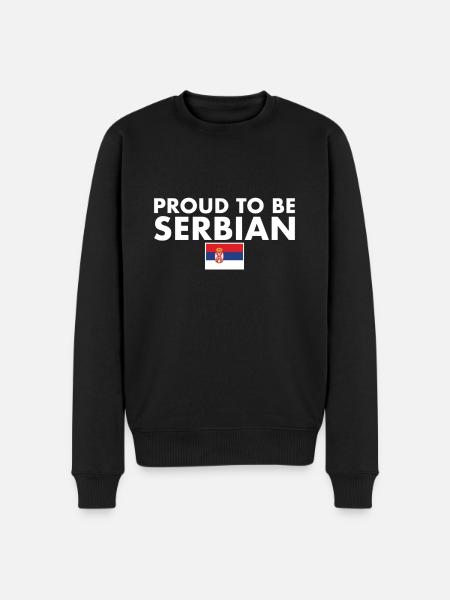 Proud To Be Serbian Serbia Serbian Flag Serbia - Men's Premium Organic Jumper - black