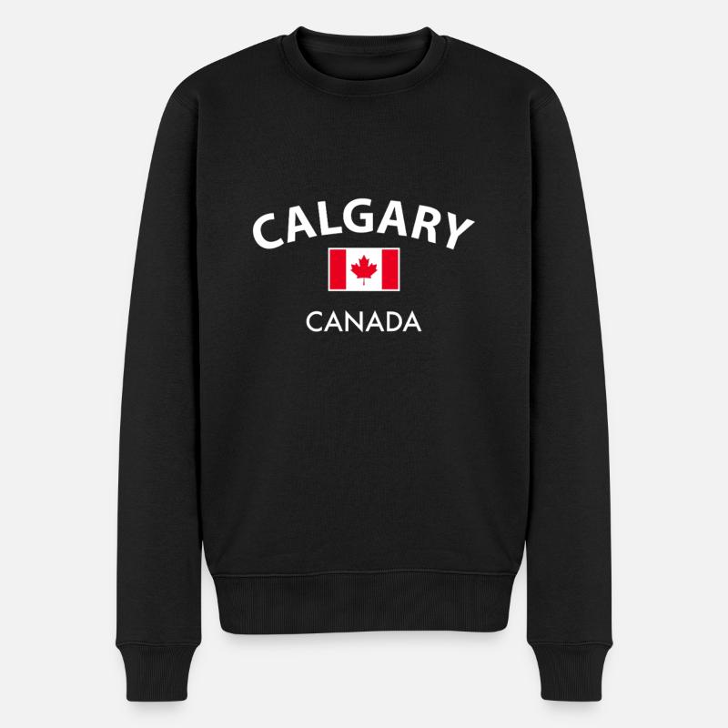 Calgary Kanada Kanadische Flagge Kanadier - Männer Premium Bio Pullover - Schwarz