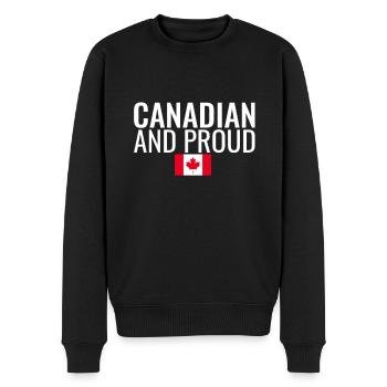 Drapeau canadien et fier drapeau canadien - Pull Premium bio Homme - noir - Devant - Nico (187cm)