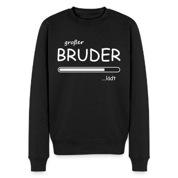 Großer Bruder lädt - Männer Premium Bio Pullover - Schwarz - Vorne - Nico (187cm)