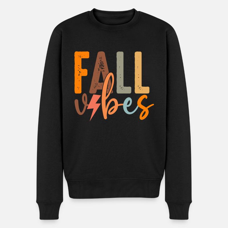 Herbststimmung - Männer Premium Bio Pullover - Schwarz