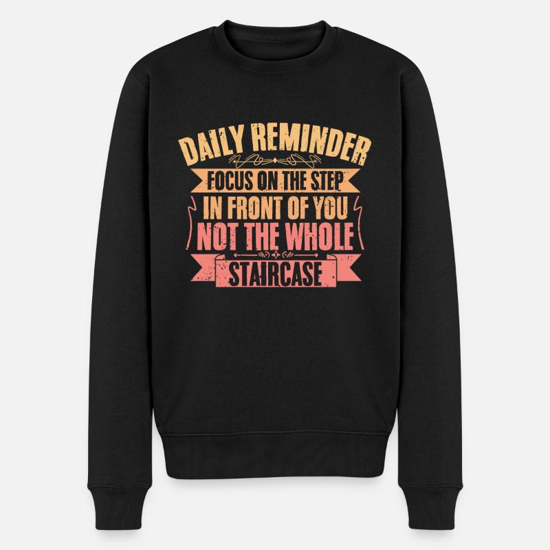 Rappel quotidien Affirmation inspirante A - Pull Premium bio Homme - noir