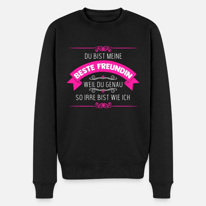 Beste Freundin - Männer Premium Bio Pullover - Schwarz