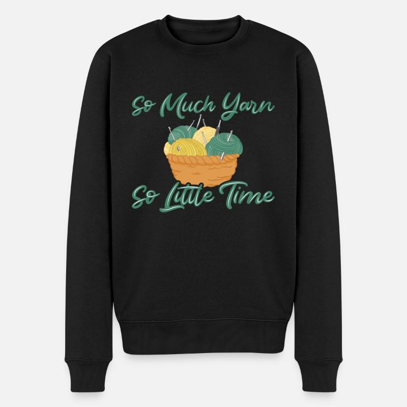 So viel Garn so wenig Zeit Häkeln - Männer Premium Bio Pullover - Schwarz