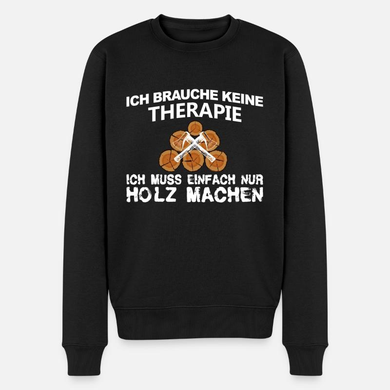 Therapie Holz - Männer Premium Bio Pullover - Schwarz