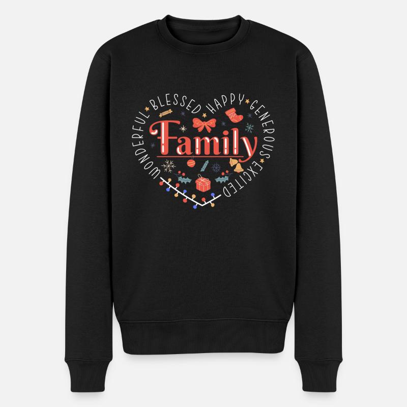 Famille de Noël - Pull Premium bio Homme - noir