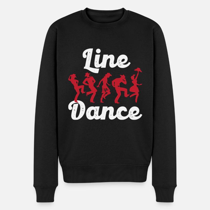 Line Dance - Männer Premium Bio Pullover - Schwarz