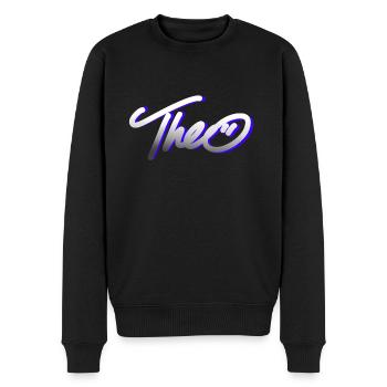 theo graffiti schrift - Männer Premium Bio Pullover - Schwarz - Vorne - Nico (187cm)