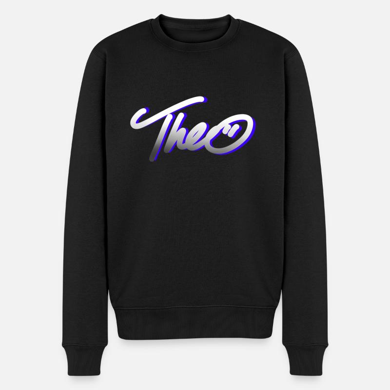 theo graffiti schrift - Männer Premium Bio Pullover - Schwarz