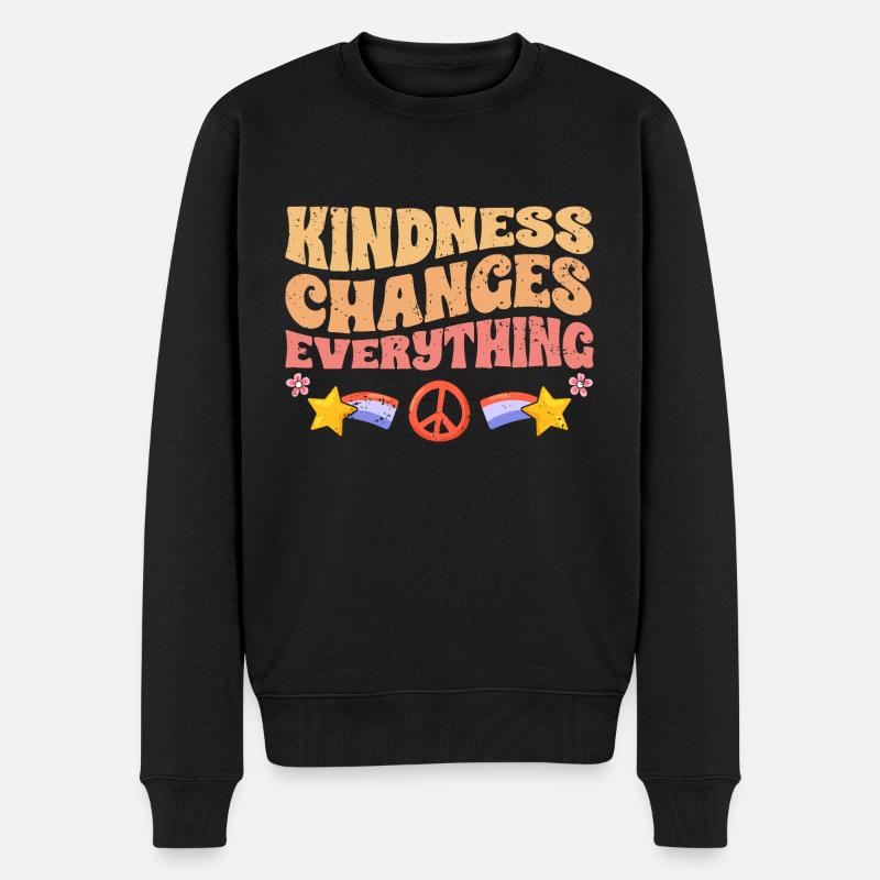 Kindness Changes Everything A Humanity - Männer Premium Bio Pullover - Schwarz