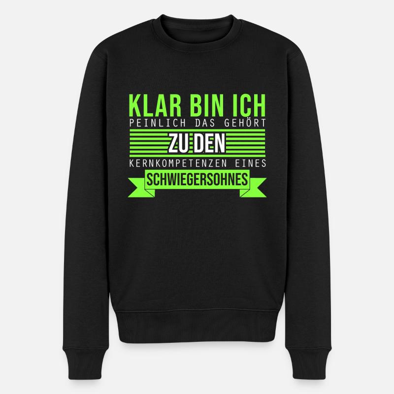 Peinlich Kernkompetenz des Schwiegersohn Motiv - Männer Premium Bio Pullover - Schwarz