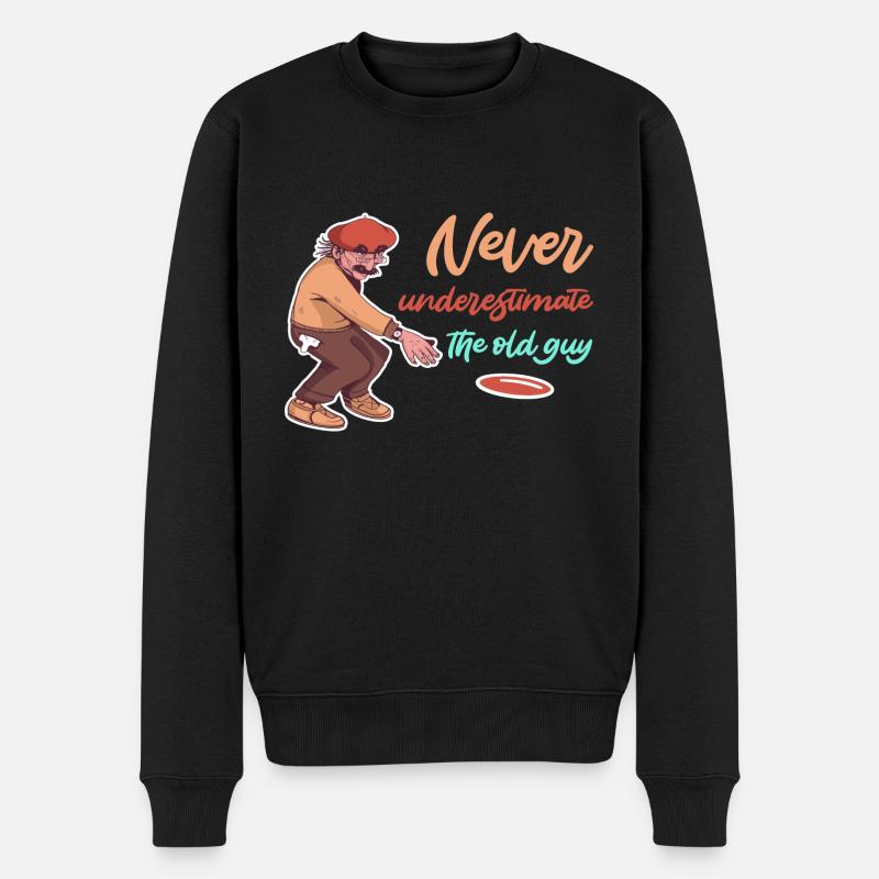 Disc Golf Frisbee - Männer Premium Bio Pullover - Schwarz