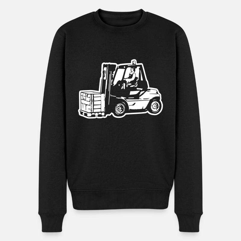 Gabelstapler / Forklift - Männer Premium Bio Pullover - Schwarz