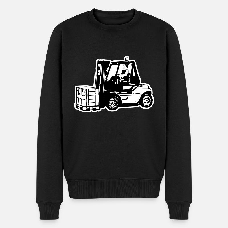 Gabelstapler / Forklift - Männer Premium Bio Pullover - Schwarz