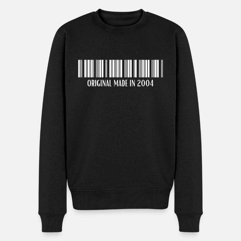 2004 Geburtstag Geschenk Barcode - Männer Premium Bio Pullover - Schwarz