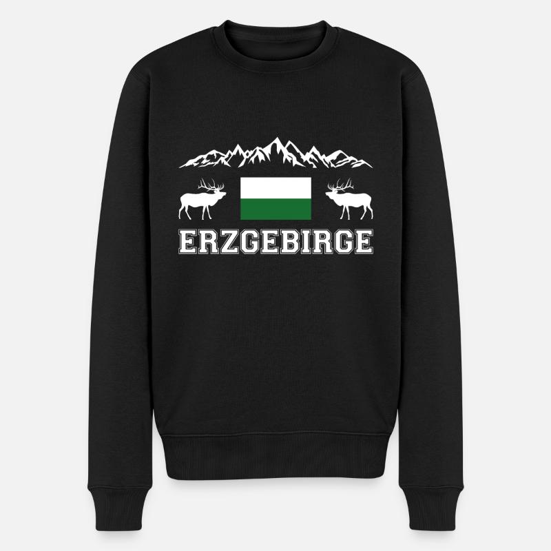Erzgebirge - Männer Premium Bio Pullover - Schwarz