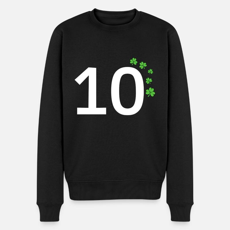 10 - Männer Premium Bio Pullover - Schwarz