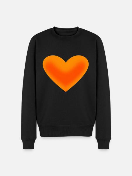 Heart orange gift idea - Men's Premium Organic Jumper - black