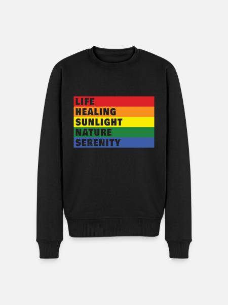 Lgbtq Pride Rainbow Flag - Men's Premium Organic Jumper - black