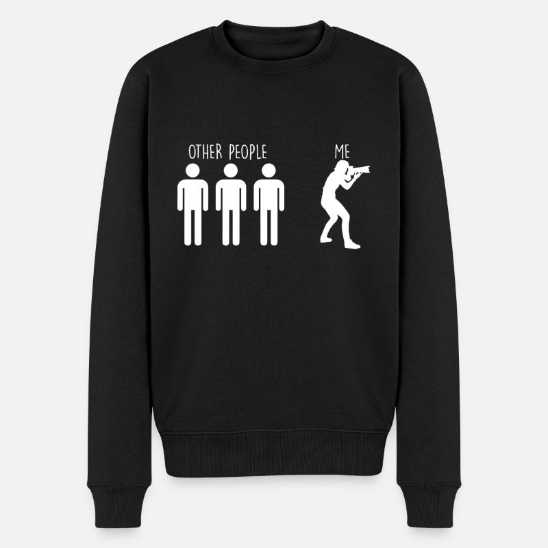 Fotografie - Männer Premium Bio Pullover - Schwarz