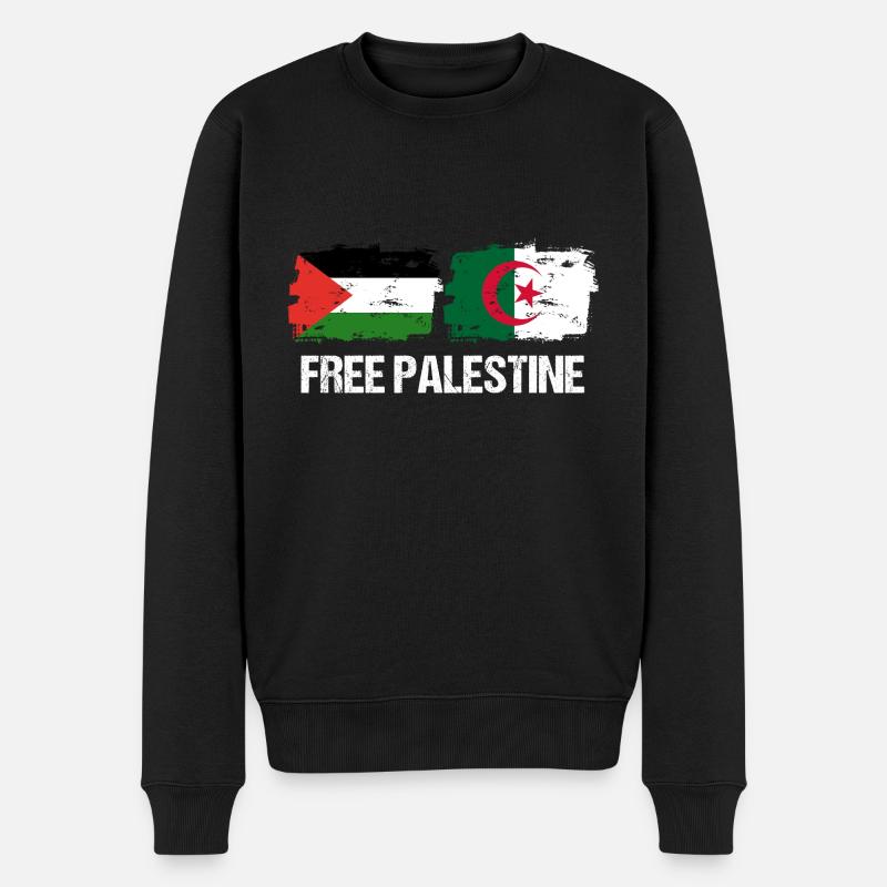 Algerien Geschenk Palästina Free Palestine Gaza - Männer Premium Bio Pullover - Schwarz