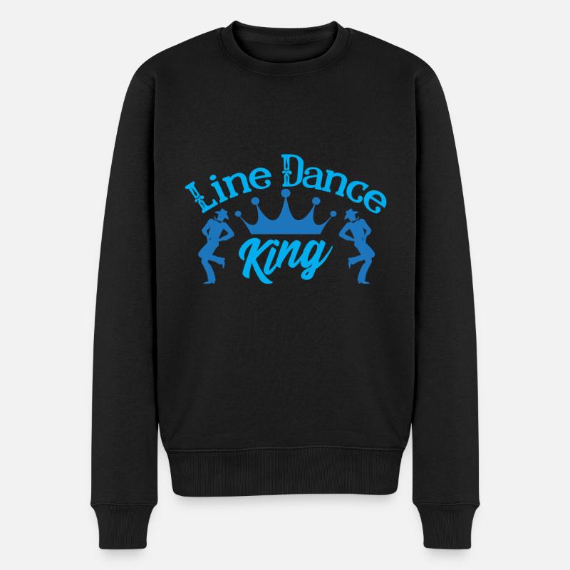 Line Dance King - Männer Premium Bio Pullover - Schwarz