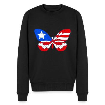 PR Flag Butterfly Heritage Puerto Rico - Men's Premium Organic Jumper - black - Front - Nico (187cm)