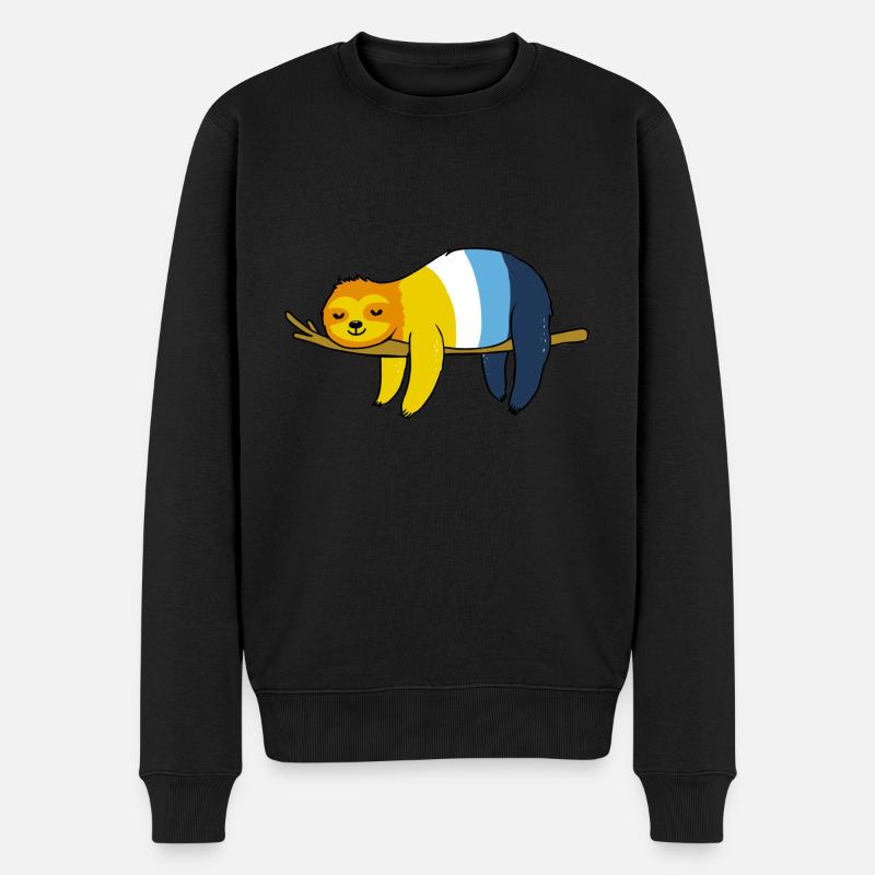 Aroace Faultier Aroace Pride - Männer Premium Bio Pullover - Schwarz