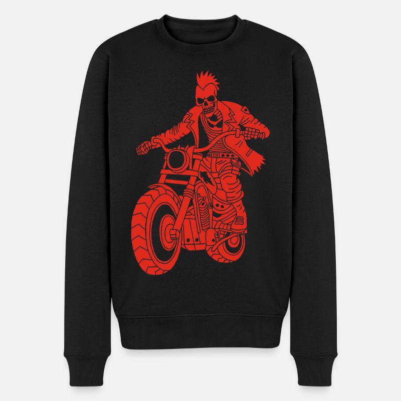 Le motard rouge de l'enfer - Pull Premium bio Homme - noir