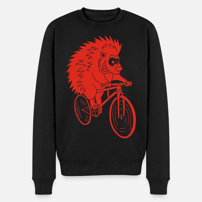hérisson rouge à vélo - Pull Premium bio Homme - noir