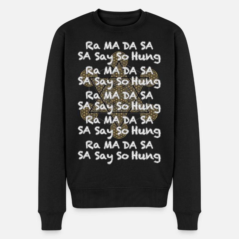 Mantra der Heilung - Männer Premium Bio Pullover - Schwarz