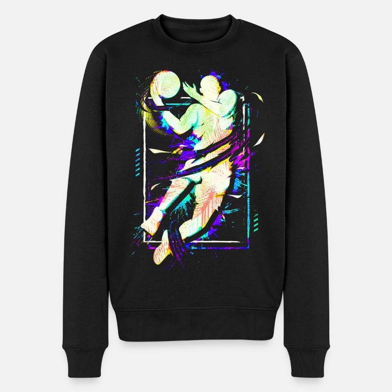 Joueur de basket-ball Slamdunk Joueur de basket-ball - Pull Premium bio Homme - noir