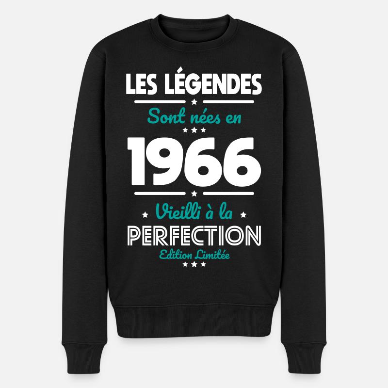 1966 – Legends – Perfekt gereift - Männer Premium Bio Pullover - Schwarz