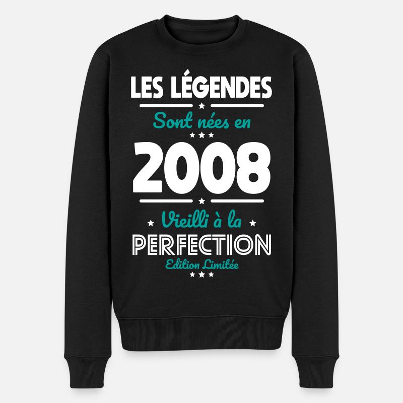 2008 – Legends – Perfekt gereift - Männer Premium Bio Pullover - Schwarz