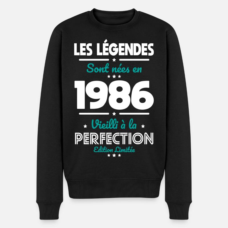 1986 – Legends – Perfekt gereift - Männer Premium Bio Pullover - Schwarz
