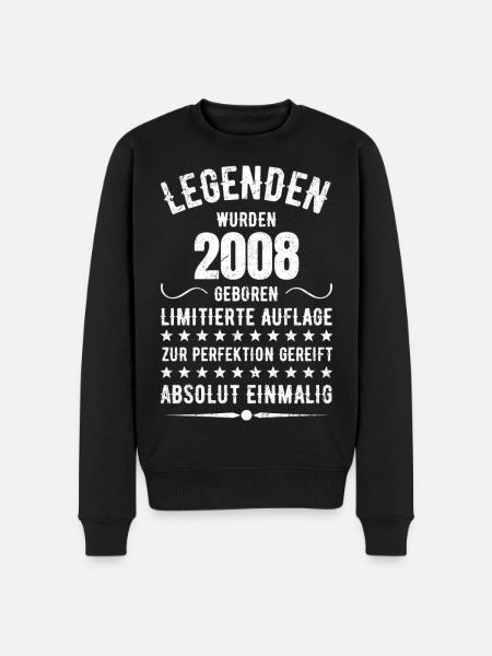 Limited Edition 2007 18th Birthday Gift - Men's Premium Organic Jumper - black