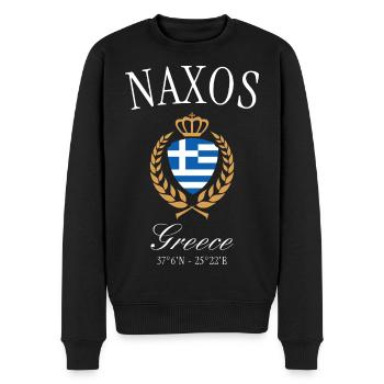 Couronne des armoiries de Naxos Grèce – Souvenir de voyage - Pull Premium bio Homme - noir - Devant - Nico (187cm)