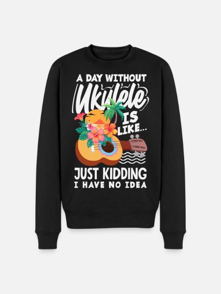 Funny Ukulele Designs and Sayings - Men's Premium Organic Jumper - black