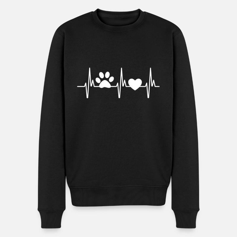 Liebe zu Tieren - Männer Premium Bio Pullover - Schwarz