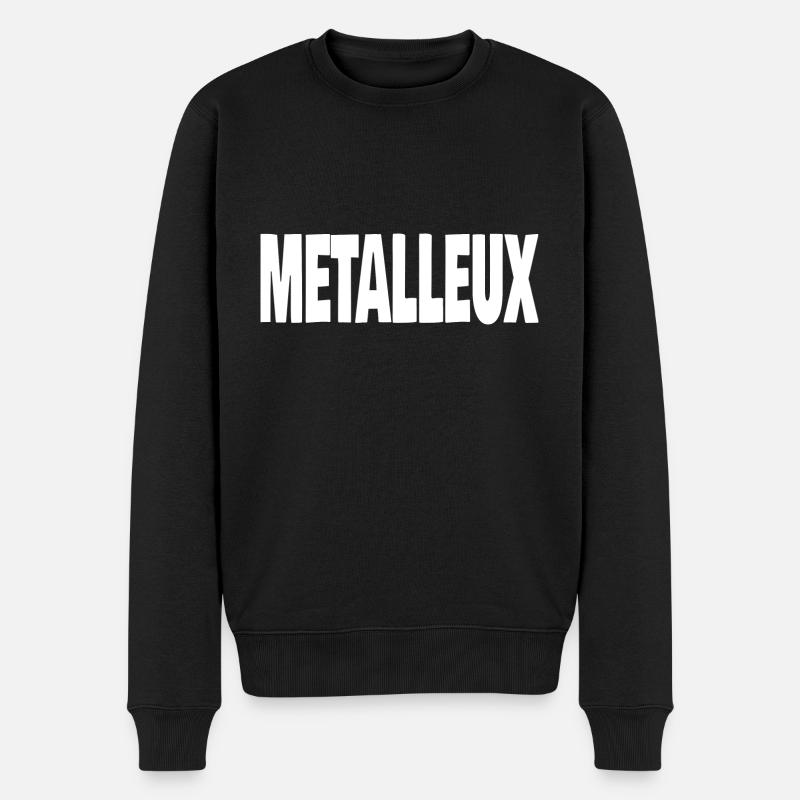 metalleux - Pull Premium bio Homme - noir
