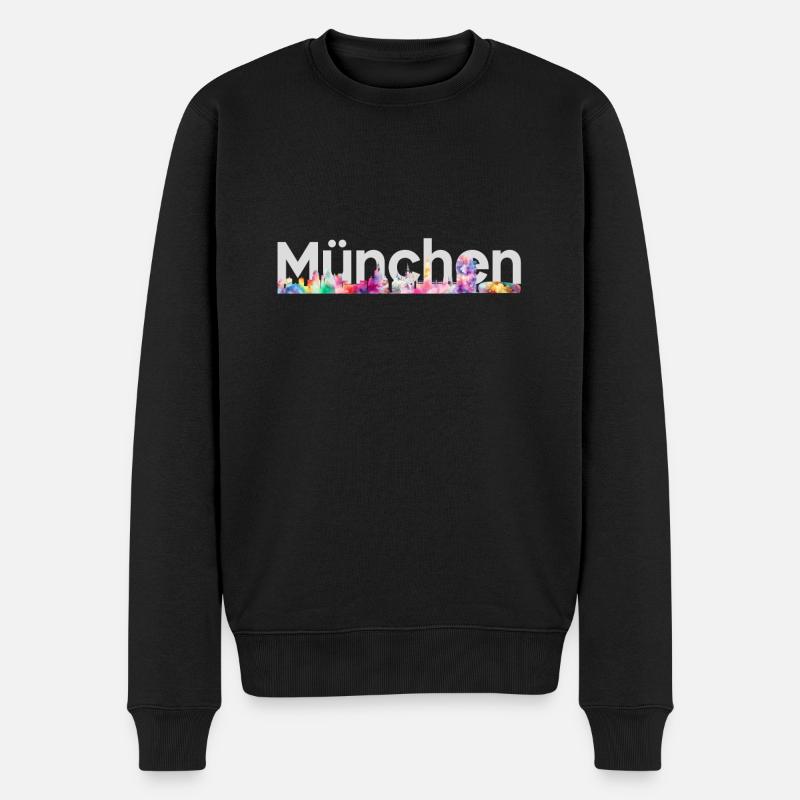 City Shirt "München" Dark - Männer Premium Bio Pullover - Schwarz