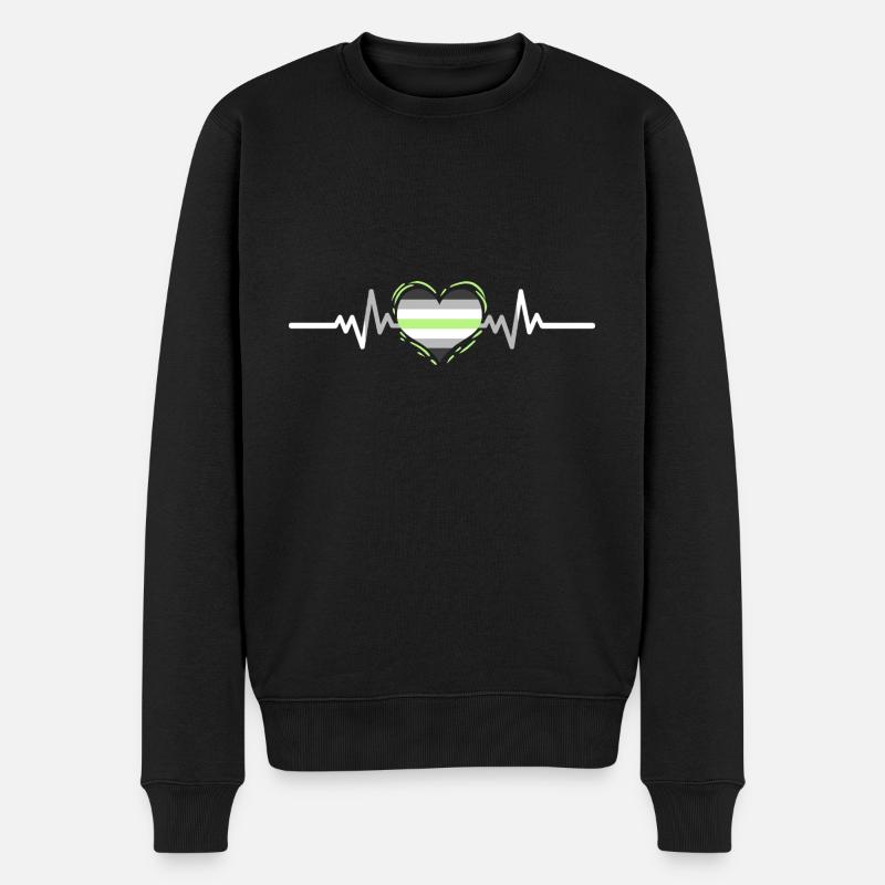 Agender Heartbeat Agender Pride - Pull Premium bio Homme - noir