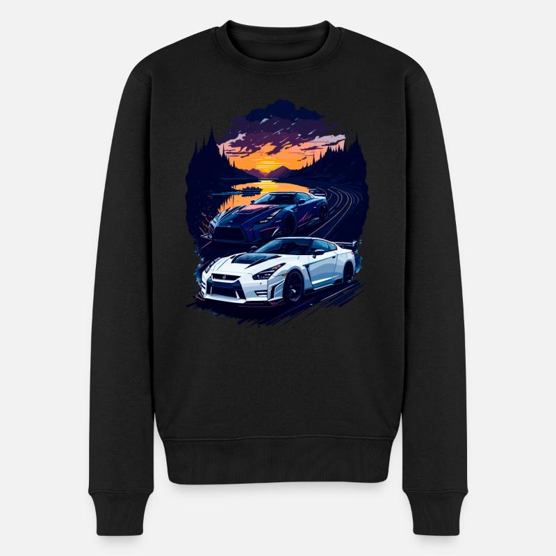 Klassischer Sportwagen - Männer Premium Bio Pullover - Schwarz