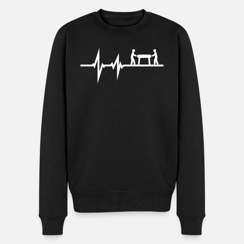 Geschenkidee Tischfussball Kicker Design - Männer Premium Bio Pullover - Schwarz