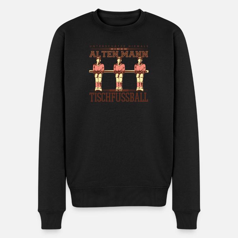 Geschenkidee Tischfussball Kicker Design - Männer Premium Bio Pullover - Schwarz