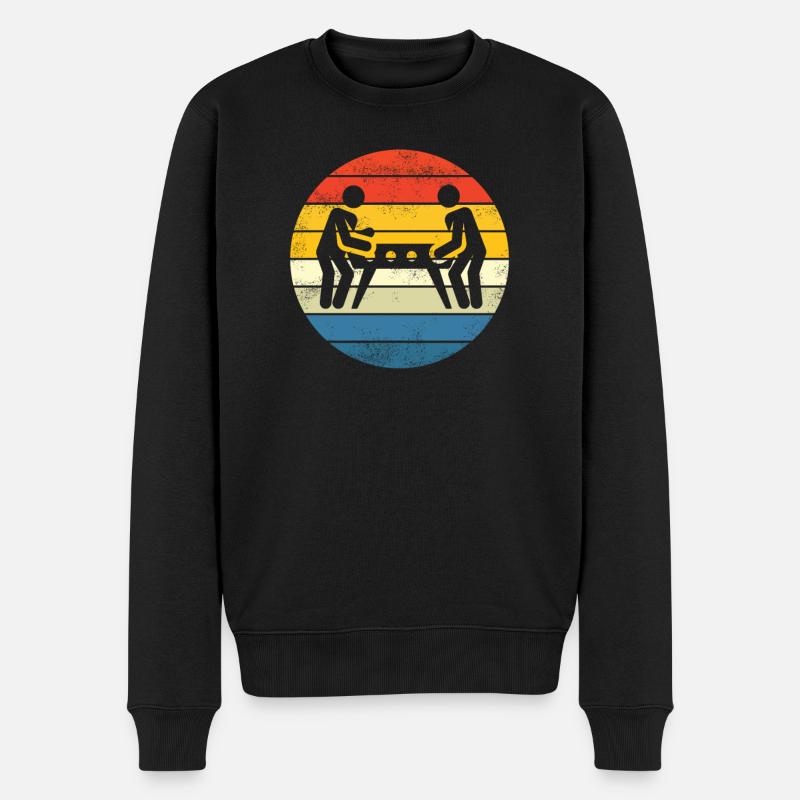 Geschenkidee Tischfussball Kicker Design - Männer Premium Bio Pullover - Schwarz