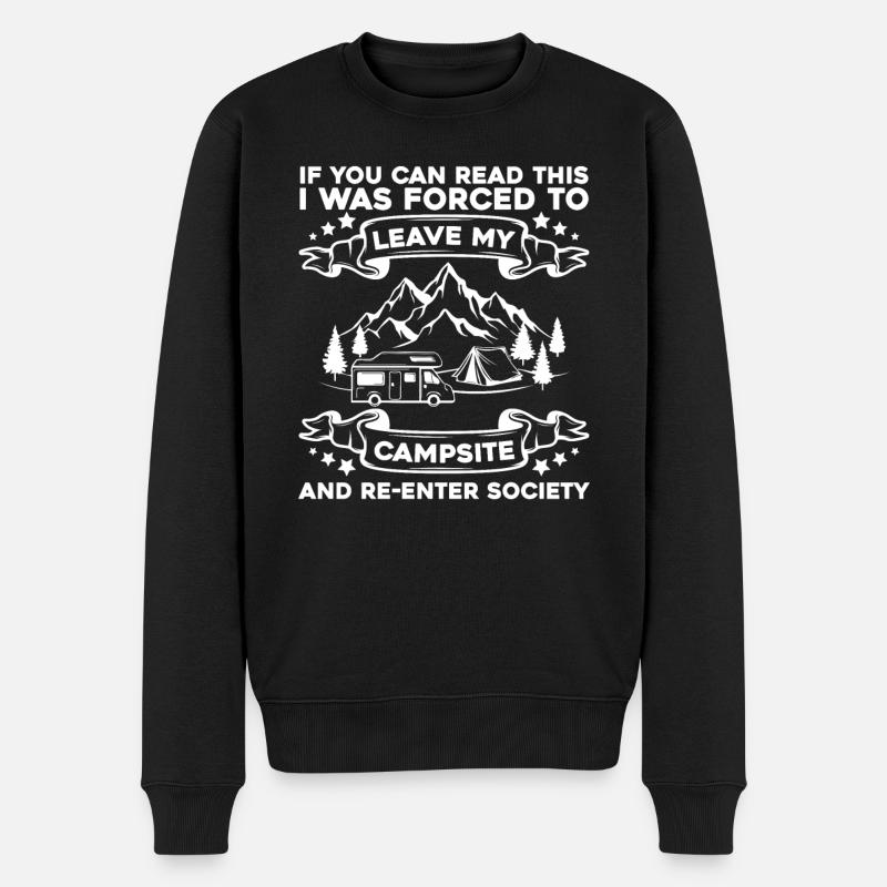 Camping Campen Zeltplatz Zelten - Männer Premium Bio Pullover - Schwarz