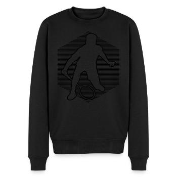 Badminton Damen Herren Badmintonspieler Federball - Männer Premium Bio Pullover - Schwarz - Vorne - Nico (187cm)