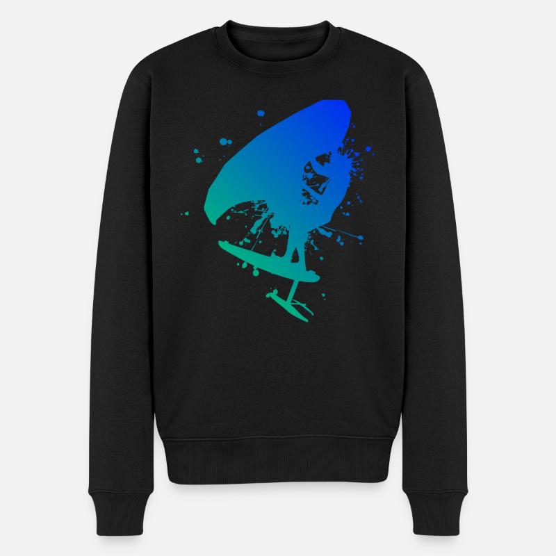wingfoil hydrofoil wingsurf wingsurfen Herren - Männer Premium Bio Pullover - Schwarz